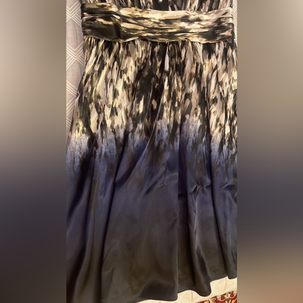 Marc New York Navy and Metallic a line knee length abstract pattern tank dress 6 - Picture 3 of 9